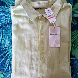 TOMMY BAHAMA Beach Beaker Sand LS Linen Shirt XXXL